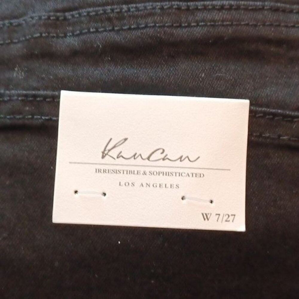KanCan Estilo Cutoff Jean Shorts Black Frayed Hem Denim Waist 27 - Picture 2 of 6